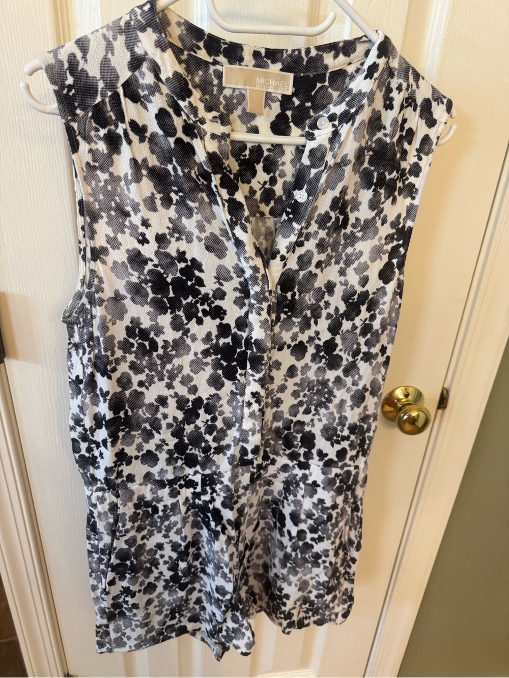 Michael Kors Black & White Floral Romper